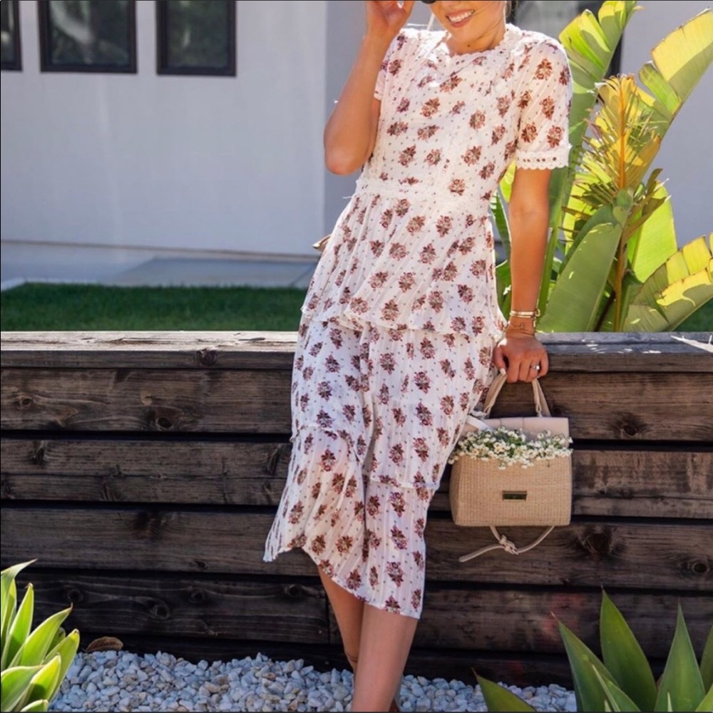 Floral Midi Dress, Size M